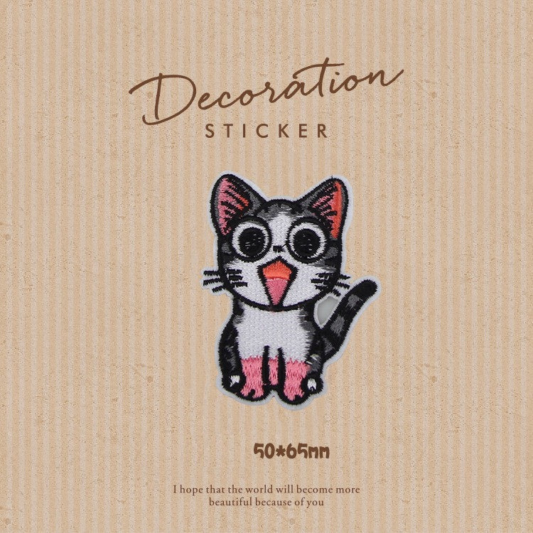 Cheese-Loving Cat Patches (Iron-On)