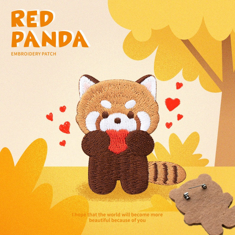 Embroidered Pins of Cute Red Panda