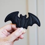 Black Faux Leather Bat & Cross Patches(Stick-On) - CheerCove