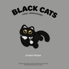 Scarf-Wearing Black Cat Patches (Stick-On) - CheerCove