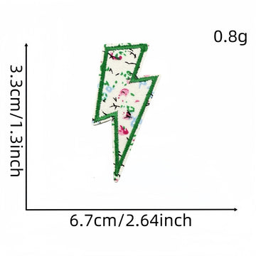 Floral Lightning Embroidered Patches - Multiple Designs Available - CheerCove