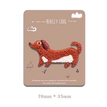 Caramel-Toned Dog Embroidered Patches - Multiple Designs Available - CheerCove