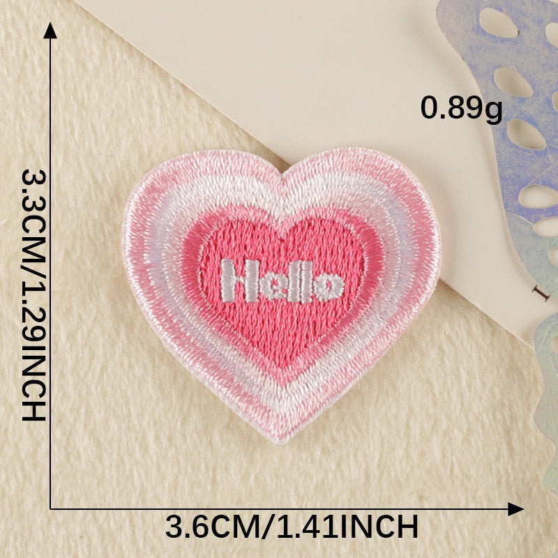 Heart Embroidered Patches ① - Multiple Designs Available - CheerCove