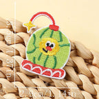 whimsical watermelon bomb abstract groovy embroidered stick-on patch