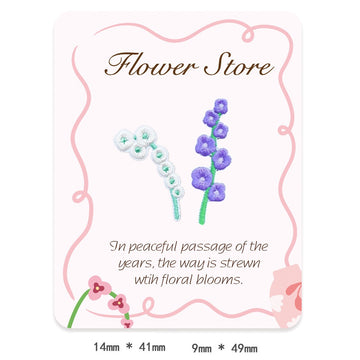 pure lily of the valley and royal lupine whimsical flora embroidered stick-on patch