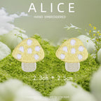 yellow polka dot mushroom pair embroidered stick-on patch