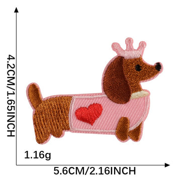 Crowned Wiener Dog Embroidered Patches - Multiple Designs Available - CheerCove