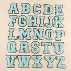 6-Color Suede Gold Trim Alphabet Patches (Iron-On)