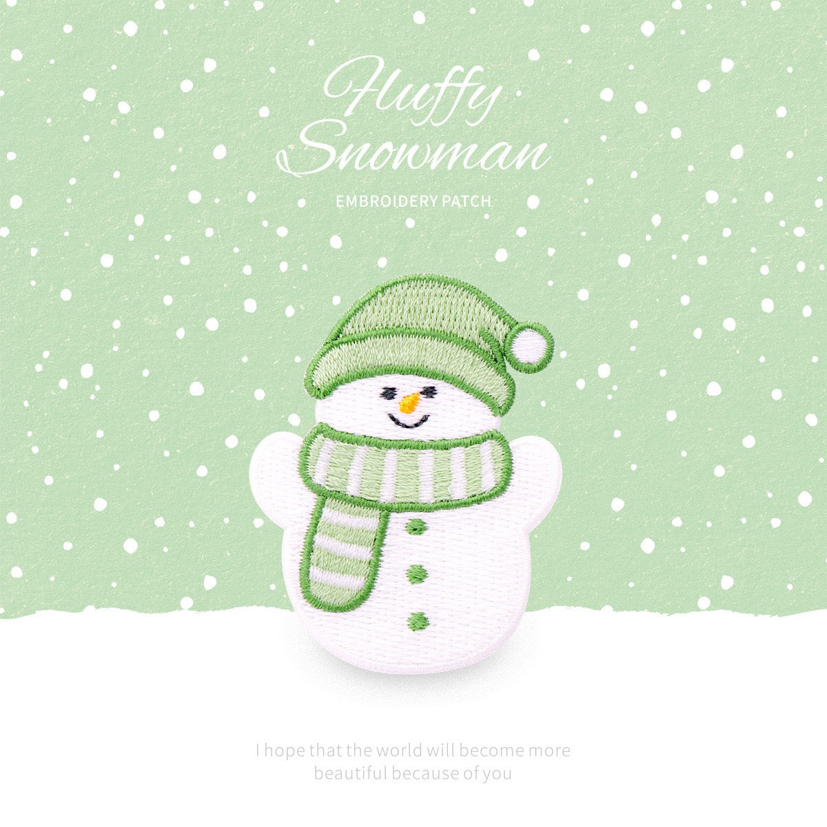 Fluffy Snow Man Patches (Stick-On)