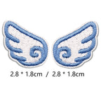 sky serenity mini angel wings embroidered stick-on patch