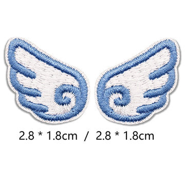 sky serenity mini angel wings embroidered stick-on patch