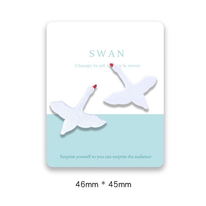 Black & White Swan Embroidered Patches - Multiple Designs Available - CheerCove