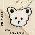 peekaboo cat head kawaii black and white embroidered stick-on patch