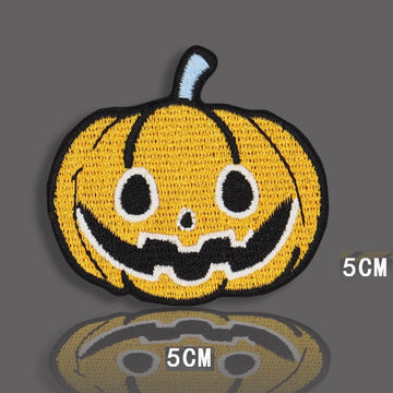 jack-o'-lantern embroidered stick-on patch
