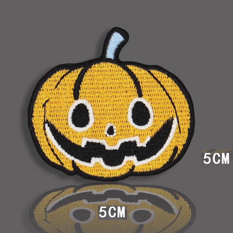 jack-o'-lantern embroidered stick-on patch