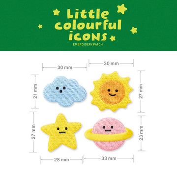 Little Colorful Icons Embroidered Patches - Multiple Designs Available - CheerCove