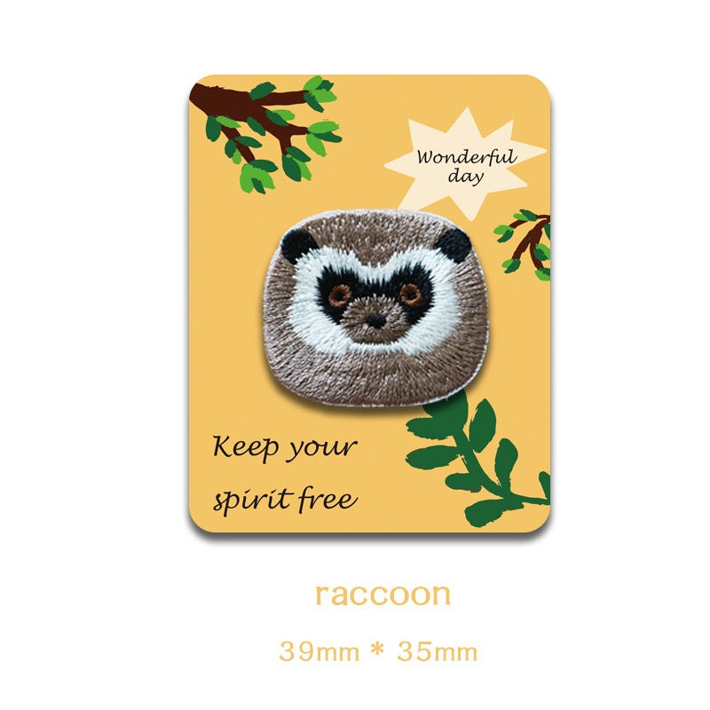 Otter, Panda, Sloth, Raccoon, Beaver, and Raccoon dog Embroidered Patches - Multiple Designs Available - CheerCove