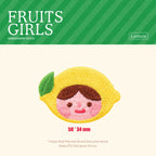 zesty lemon girl kawaii embroidered stick-on patch