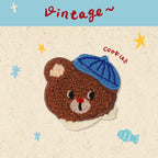 artist brown bear chenille embroidered stick-on patch