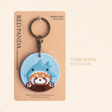 Lovely Double-Sided Embroidered Red Panda Charms