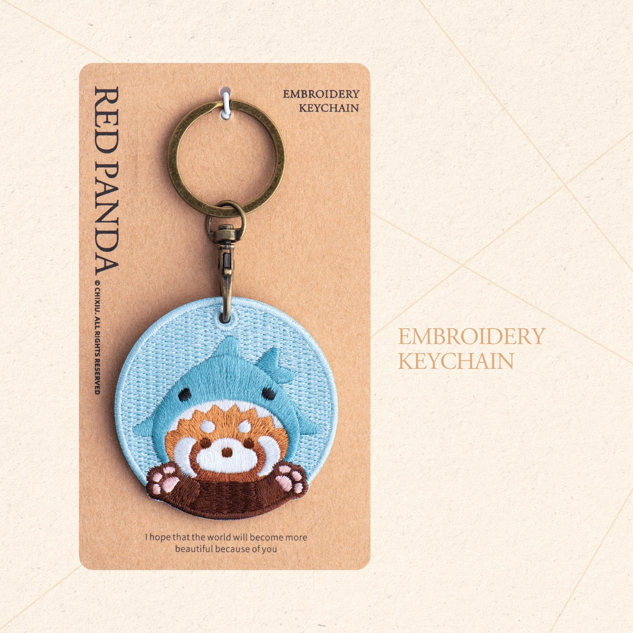 Lovely Double-Sided Embroidered Red Panda Charms