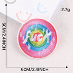sparkle rainbow mandala embroidered stick-on patch
