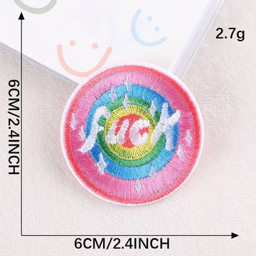 sparkle rainbow mandala embroidered stick-on patch