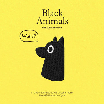 Black Animals Embroidered Patches - Multiple Designs Available - CheerCove