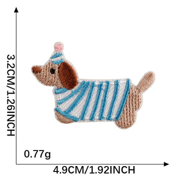 Birthday Wiener Dog Embroidered Patches - Multiple Designs Available - CheerCove
