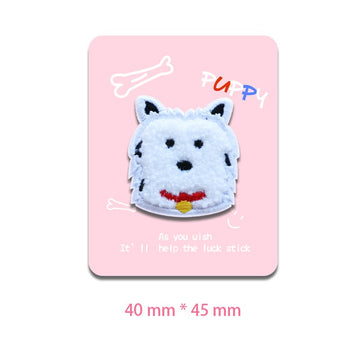 White Pet Dog Embroidered Patches - Multiple Designs Available - CheerCove