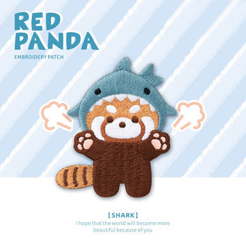 Full Body Red Panda in Hat Embroidered Patches - Multiple Designs Available - CheerCove