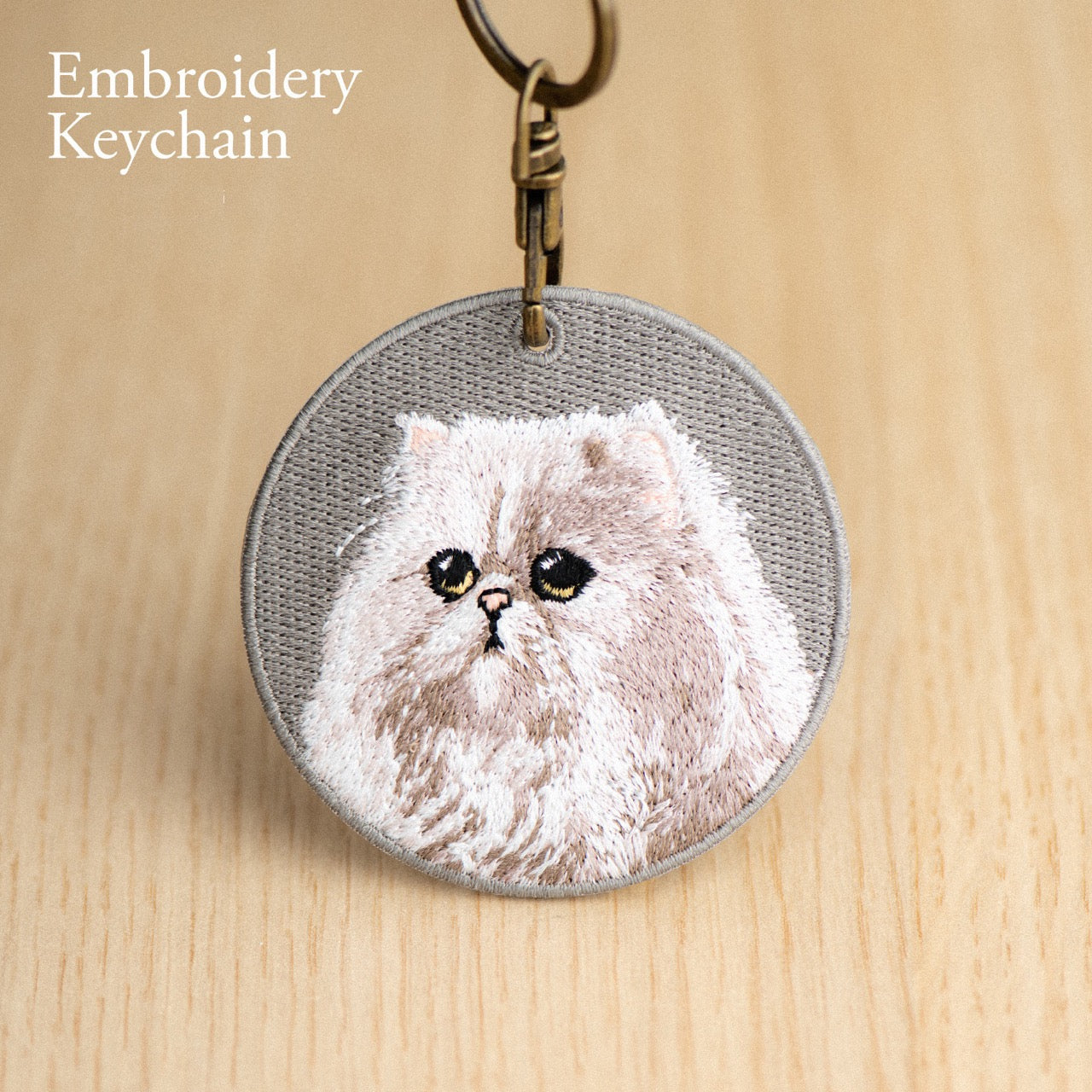 Cute Double-Sided Embroidered Cat Charms