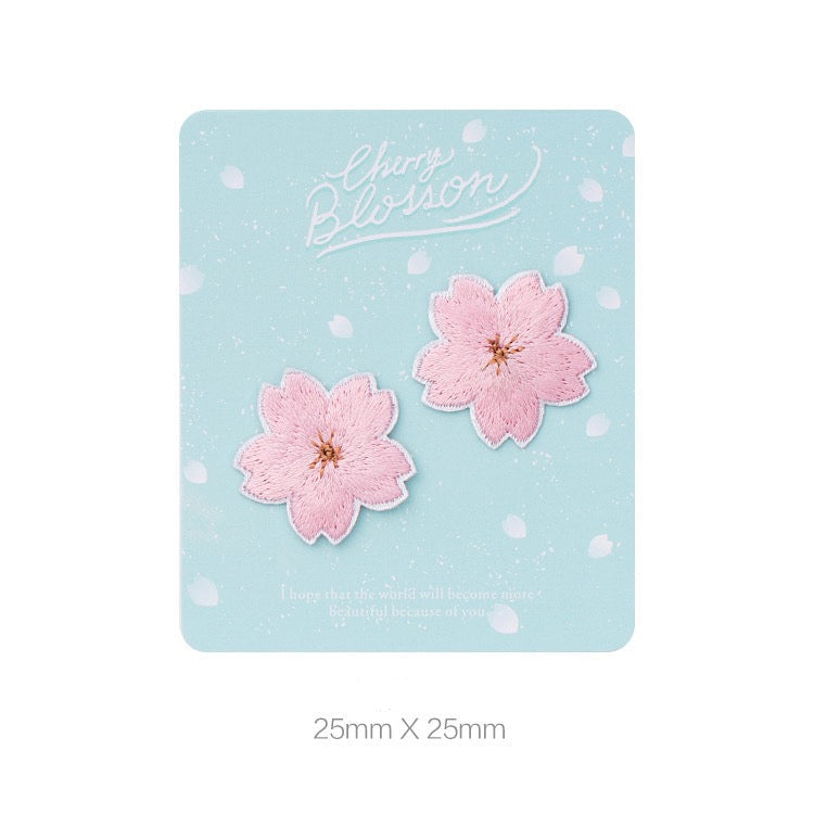 Blush & White Cherry Blossom Patches (Iron-On)