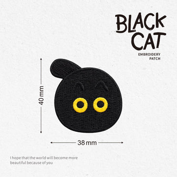 Black Cat Embroidered Patches - Multiple Designs Available - CheerCove