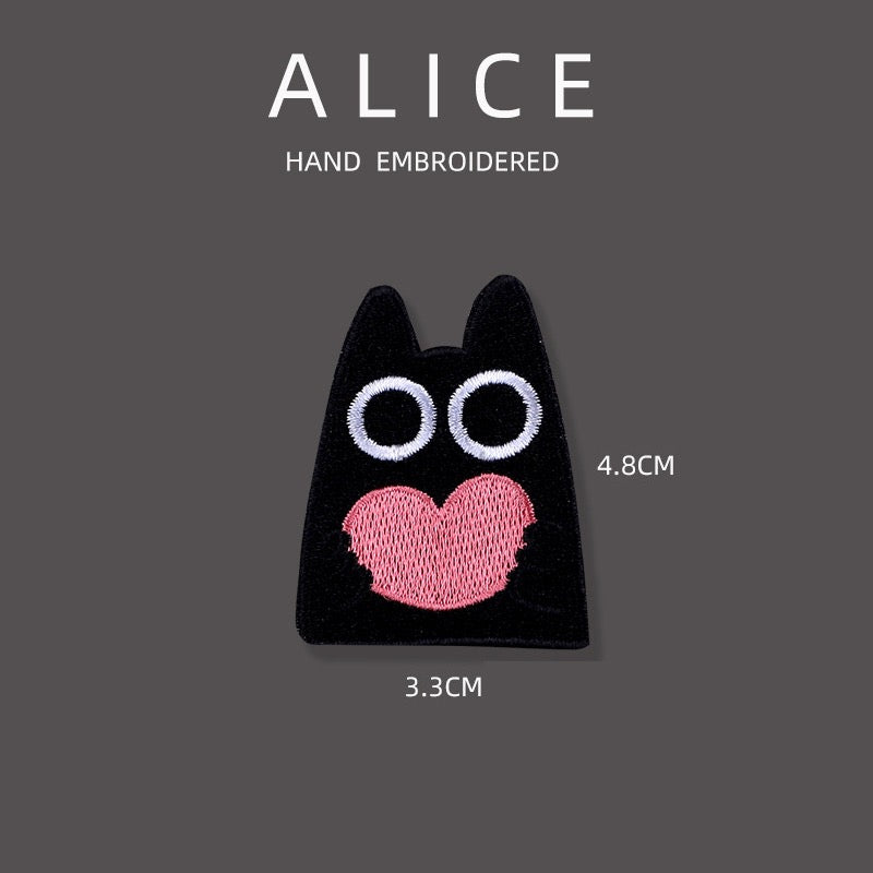 Big-Eyed Black Cat Patches(Stick-On)