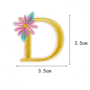 Flower and Alphabet Embroidered Patches - CheerCove
