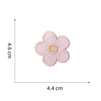 bubblegum and sand pastel macaron flower embroidered stick-on patch