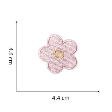 bubblegum and sand pastel macaron flower embroidered stick-on patch
