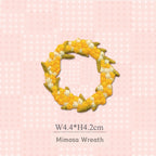 mimosa wreath embroidered stick-on patch