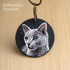 Cute Double-Sided Embroidered Cat Charms
