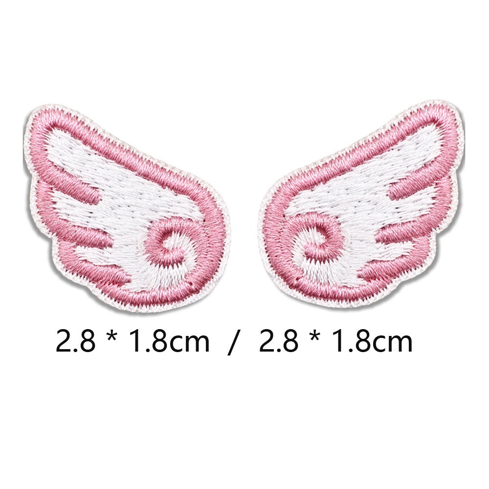 sweet blush mini angel wings embroidered stick-on patch