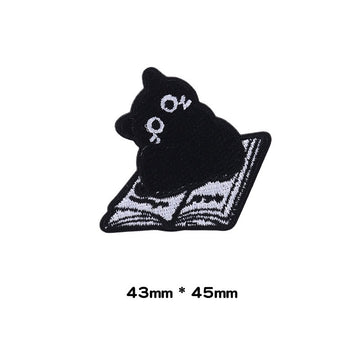 Black Kitty Embroidered Patches - Multiple Designs Available - CheerCove