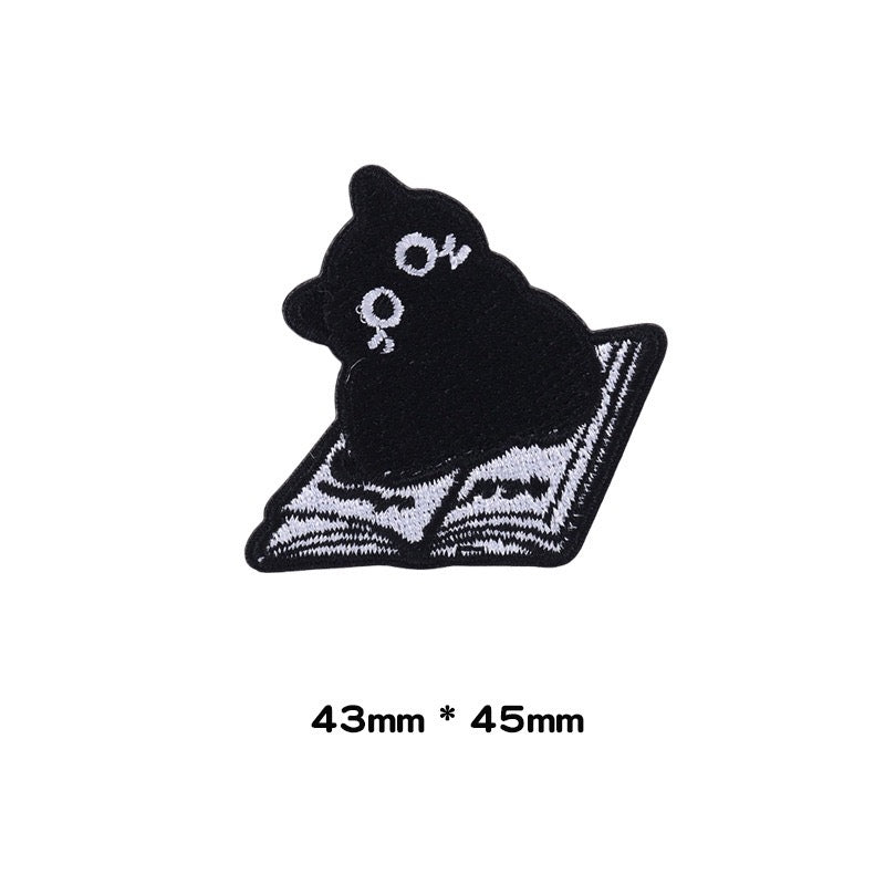 Black Kitty Embroidered Patches - Multiple Designs Available - CheerCove
