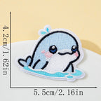 surfing dolphin kawaii embroidered stick-on patch