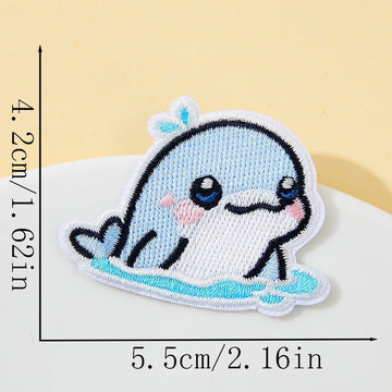 surfing dolphin kawaii embroidered stick-on patch