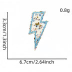 Floral Lightning Embroidered Patches - Multiple Designs Available - CheerCove