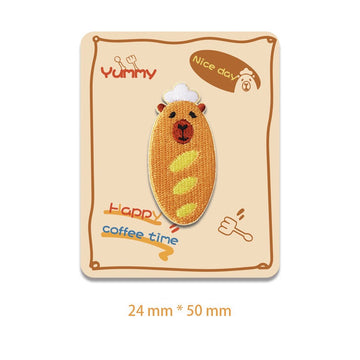 capybara baguette embroidered stick-on patch
