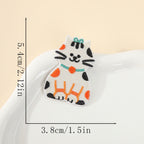 calico cat with teal bow whimsical dapper embroidered stick-on patch