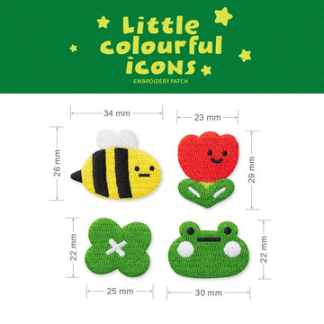 Little Colorful Icons Embroidered Patches - Multiple Designs Available - CheerCove