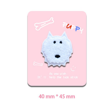 White Pet Dog Embroidered Patches - Multiple Designs Available - CheerCove